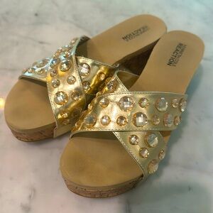 Kenneth Cole Gold Sandals